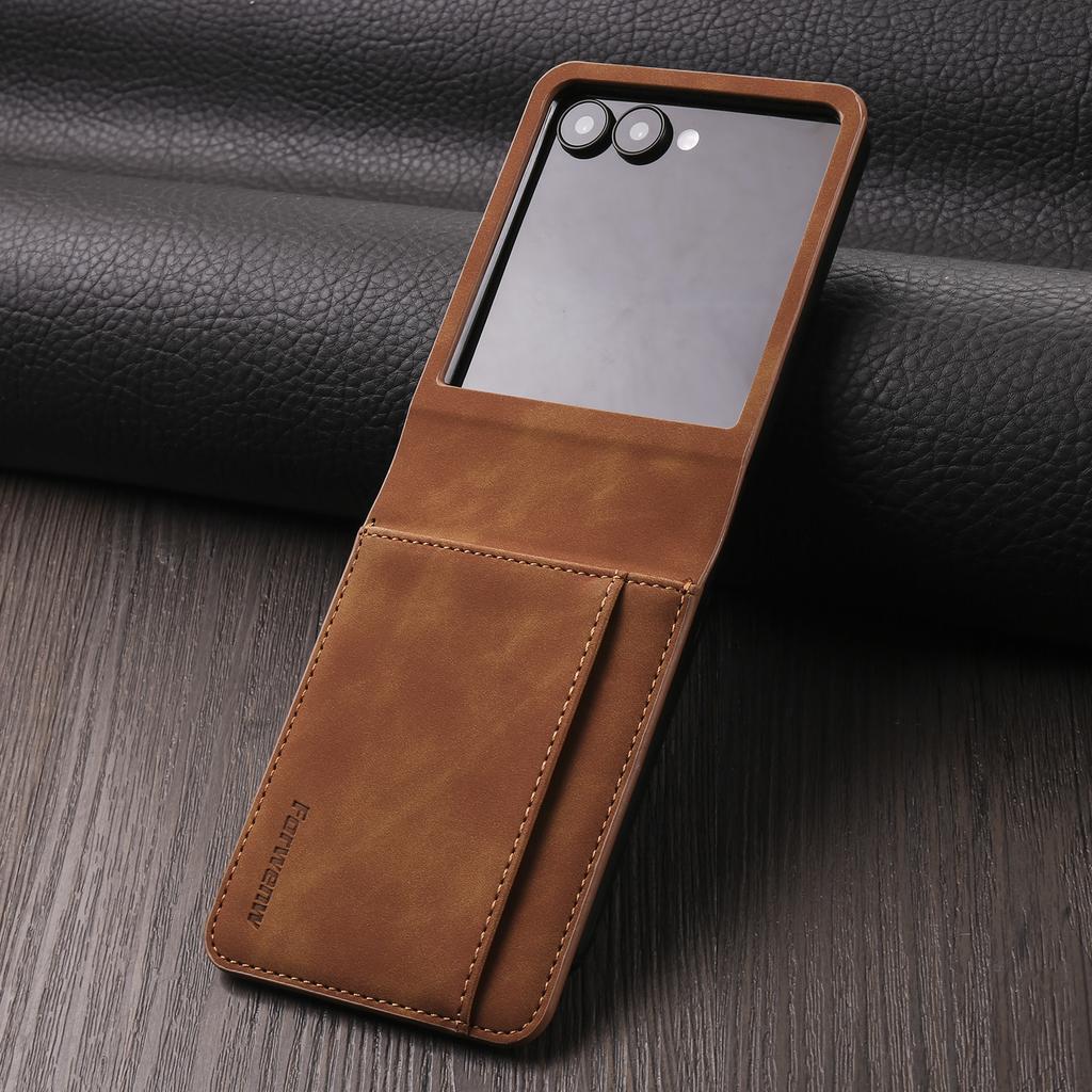 Custodia a Flip in Pelle Lusso Retrò per Samsung Galaxy Z Flip 7 6 5 4 3 Flip7 FE Flip6 5G Flip5 Portafoglio Slot per Carte Copertura Magnetica