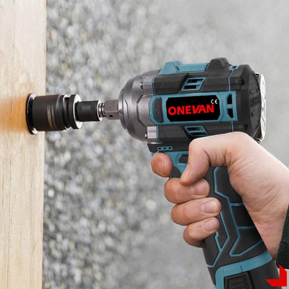 ONEVAN 500N.M Brushless Electric Impact Wrench 1/2inch Cordless 3-in-1 Wrench Screwdriver Drill Lithium-Ion Battery Power Tool