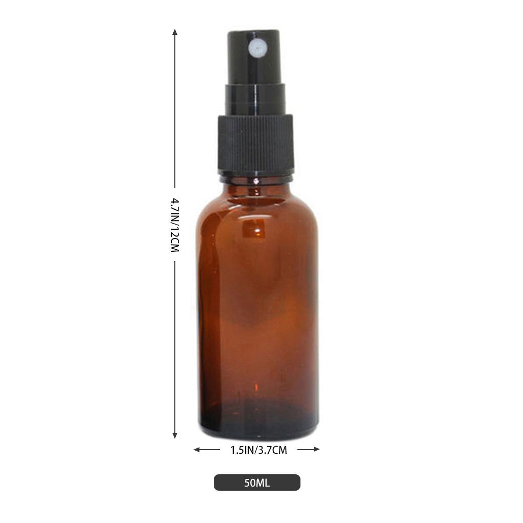 10pcs Amber Glass Spray Bottle Oils Liquid Black Press Pump For Perfume Sprayer Atomize Bulk Travel Refillable Container