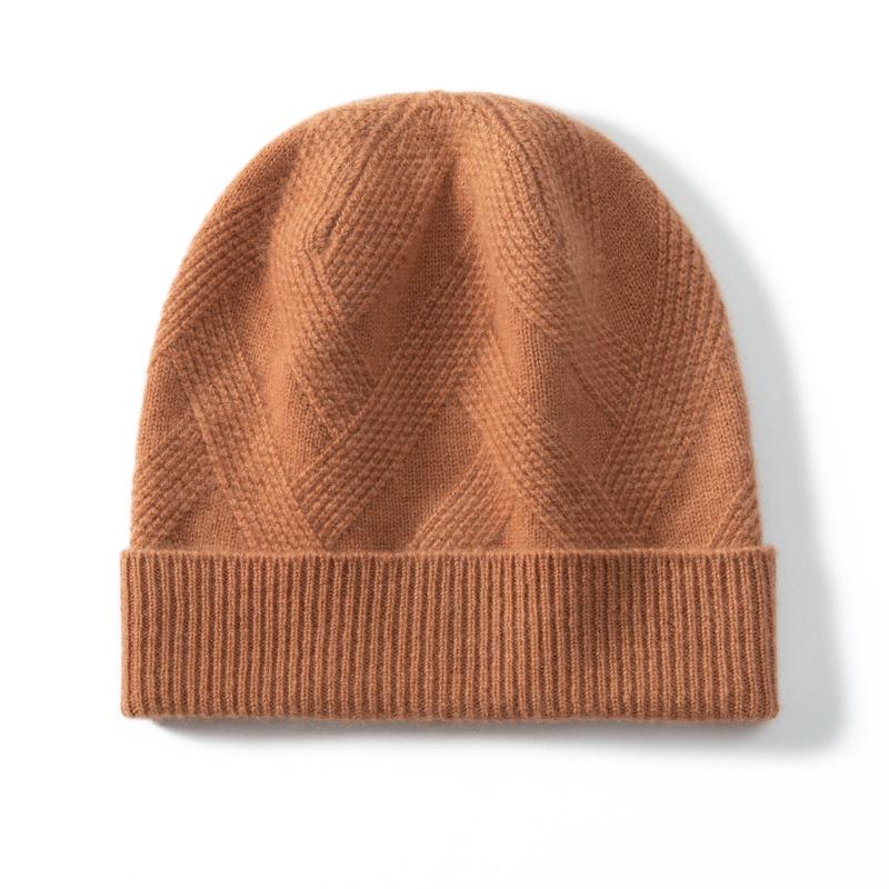 Women's 100% Pure Cashmere Twill Knit Hat - Warm, Stylish Cold Protection for Autumn/Winter