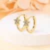 Original New In 925 Silver Gold Star And Moon Pave Colored Zircon Earrings For Women Trending Fashion Jewelry Birthday Gift