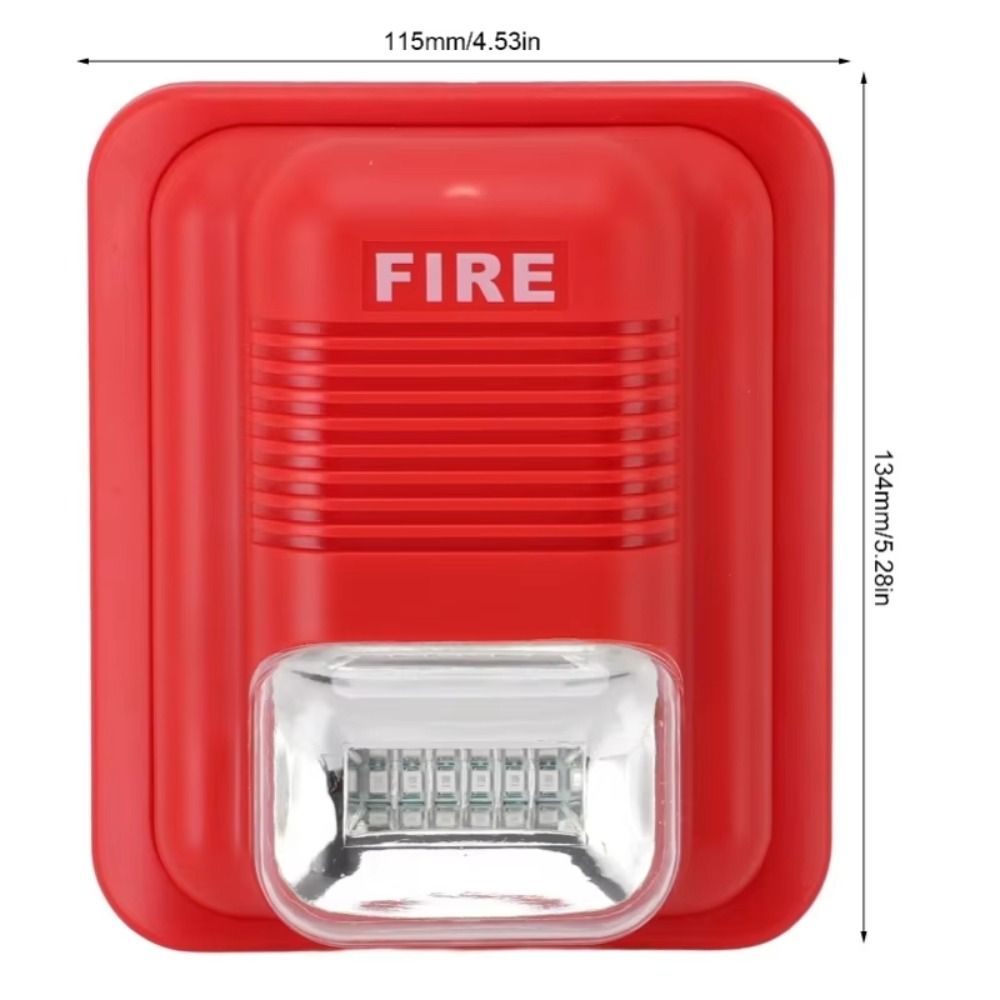 Strobe Light Wireless Fire Alarm Horn Alert Strobe Sounder Sound & Light Alarm  Office Environment