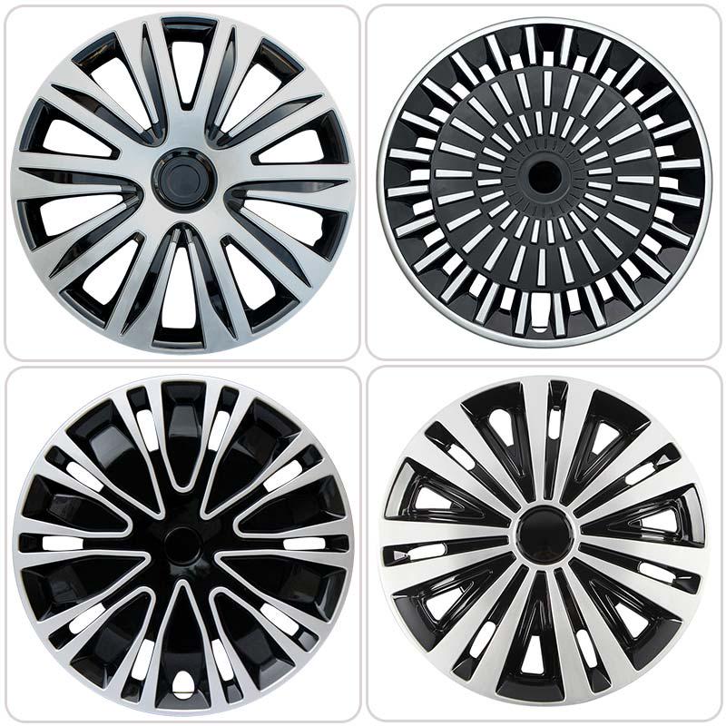 16-Inch Wheel Hub Cap for Geely Xingyuan 310 Youth Edition - Universal Plastic Protective Cover Thick Phantom silver and black (set of 4)