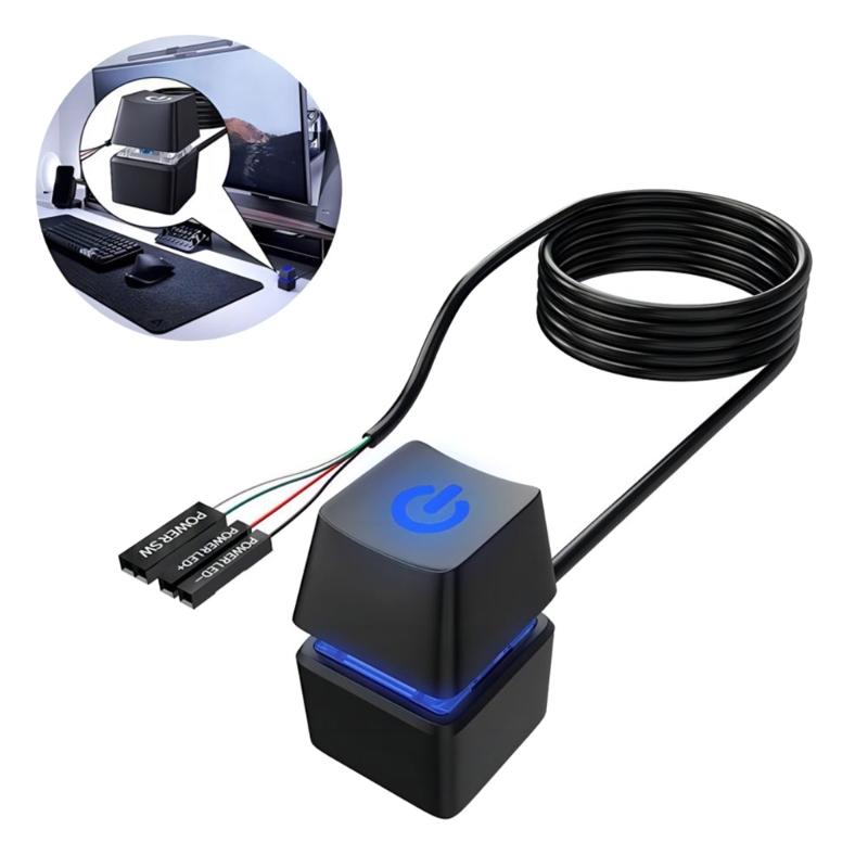 Desktop Computer Power Switching Button External Remote Start Computer Motherboards Power Button Extension Cable