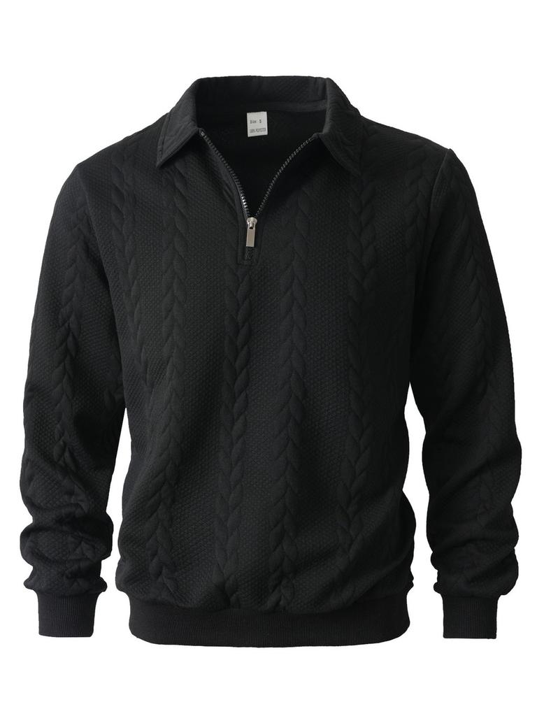 Young Men Fashion Sweater With Knit And Mock Collar For Casual Autumn Wear