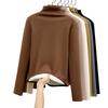 H5 fleece thickened semi-turtleneck modal shirt women's season high-end black warm