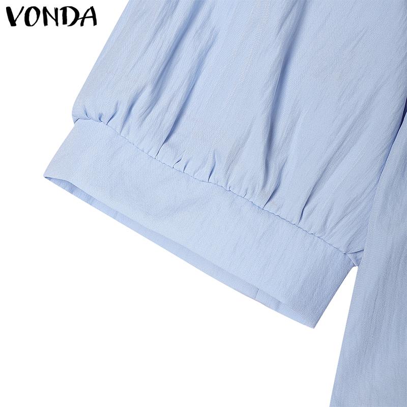 VONDA Women Doll Collar Short Sleeve Pleated Midi Dress