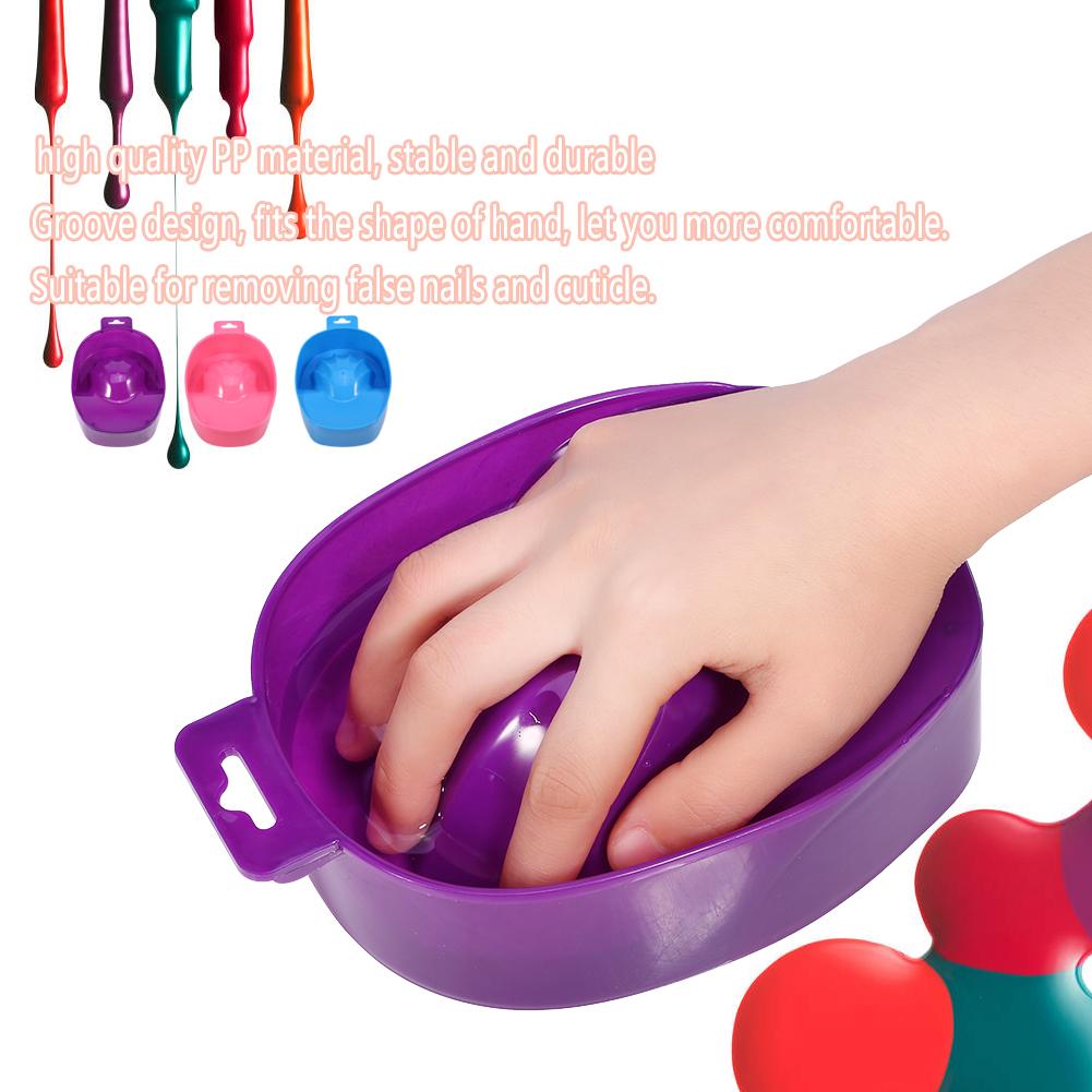 Nail Art Tips Hand Wash Soak Bowl Tray Polish Treatment Remover Manicure Spa Tool (Purple)