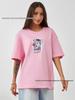 100% Cotton Loose-Fit Pink T-Shirt - Summer 2026 Stylish Fashion, Short Sleeve, Comfortable & Versatile Design.