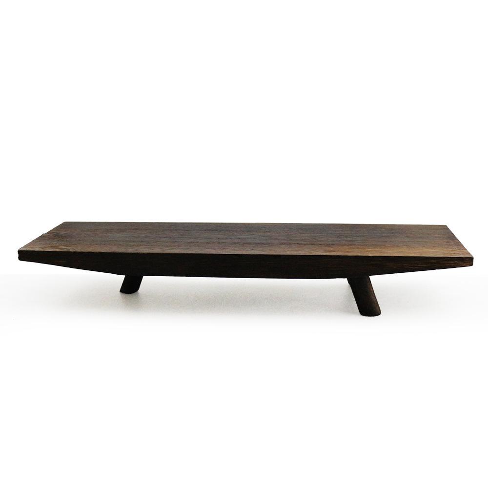 Wabi-sabi Wind Tray Solid Wood Three-leg Wood Grain Ornament Tea Room Bed and Breakfast Bedroom Desktop Home Three-leg Tray