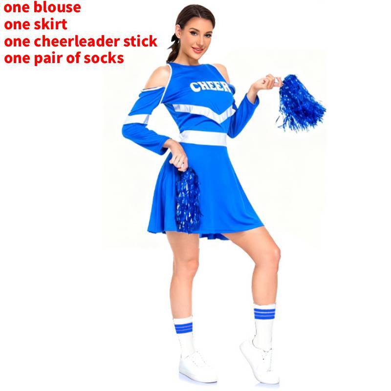 Bohemian Cheerleader Costume Set With Cotton Blend Fabric For Cosplay And Costume Parties
