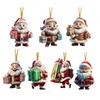 2/7 ks Vánoční Santa Claus Závěsná Dekorace Sváteční Párty Zimní Vánoční Strom 2D Plochá Akrylová Kreslená Závěsná Ozdoba Otec Vánoc