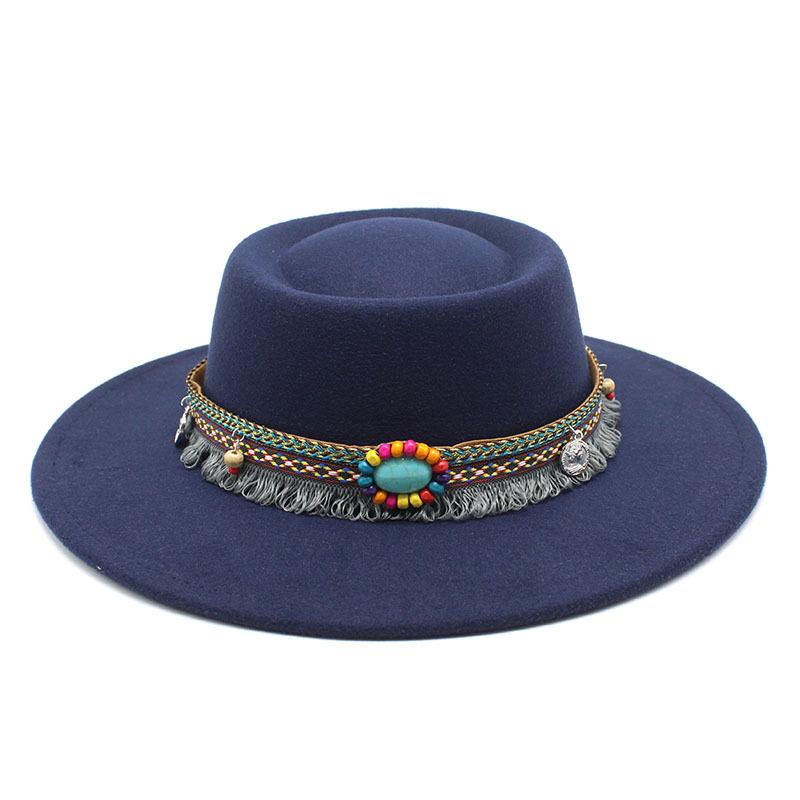2022 Xiaohongshu Chain Dome Convex Top French Top Hat Style Felt Hat 8.5Cm
