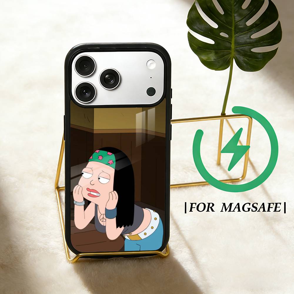Cartoon A-American Dad  Phone Case For iPhone 17,16,15,14,13,12,Plus,Pro,Max For Magsafe Magnetic Wireless Charge