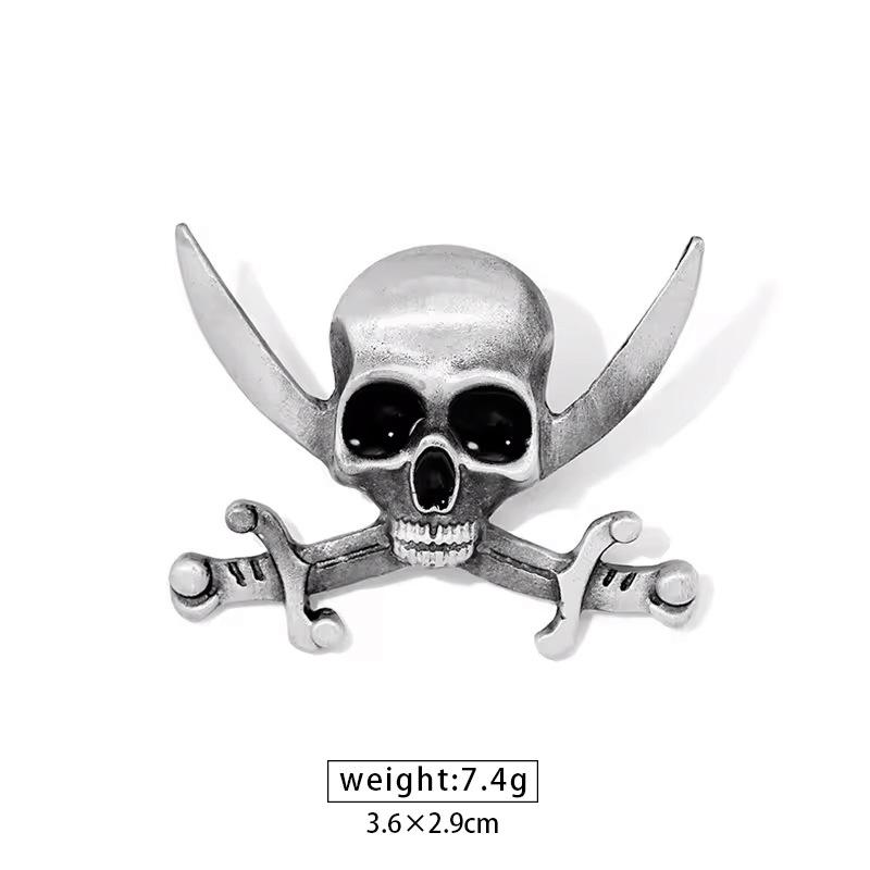 

Vintage Skull & Ghost Halloween Anti-Exposure Pin Brooch