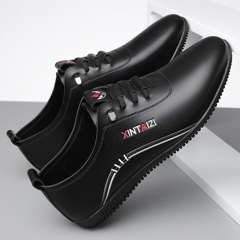 Leather shoes men's casual shoes spring breathable trend men's shoes soft sole comfortable work shoes fashion white shoes