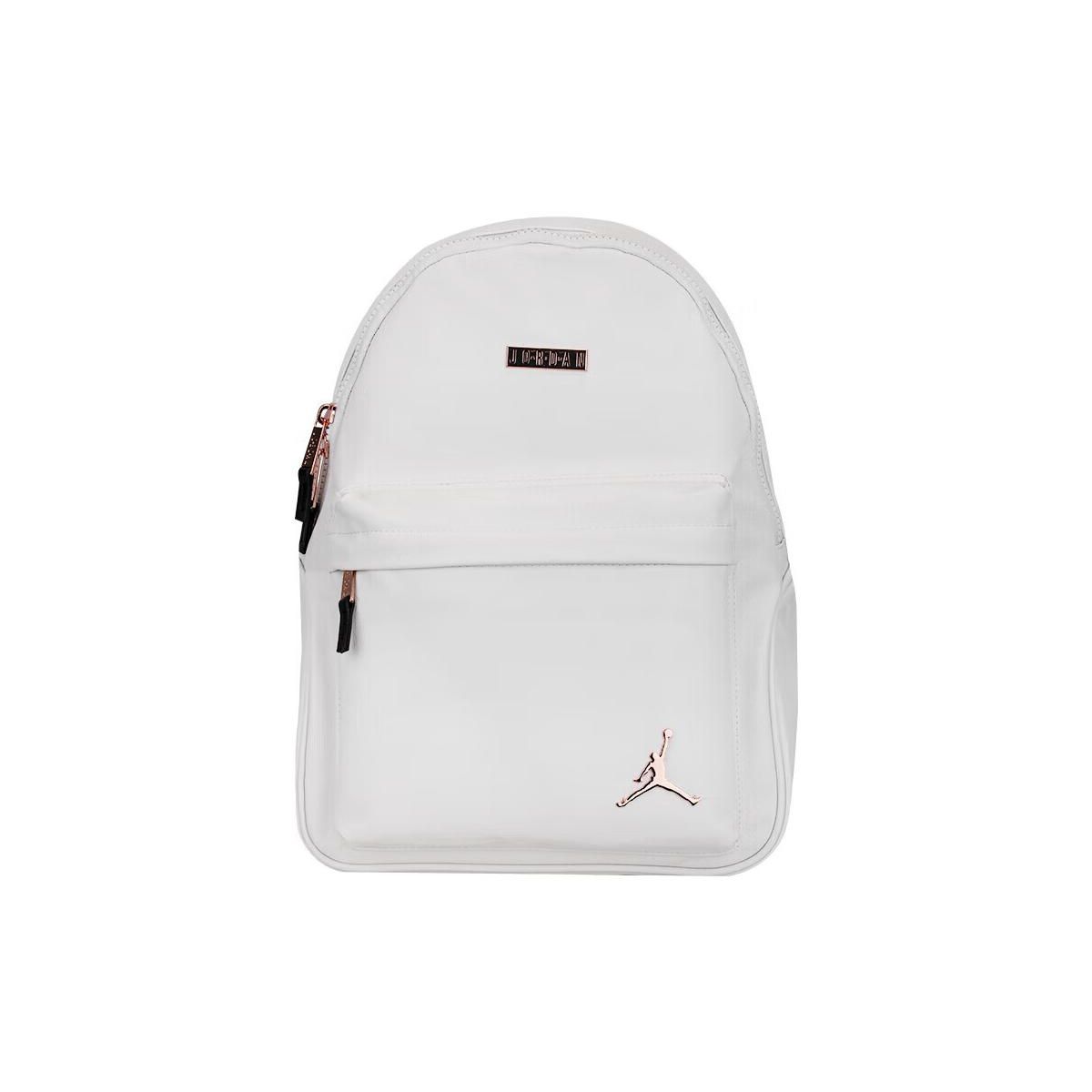Jordan Sports Leisure Brand Logo Large Capacity Zipper Backpack Unisex Backpack Pure-White DO9259-101 Large