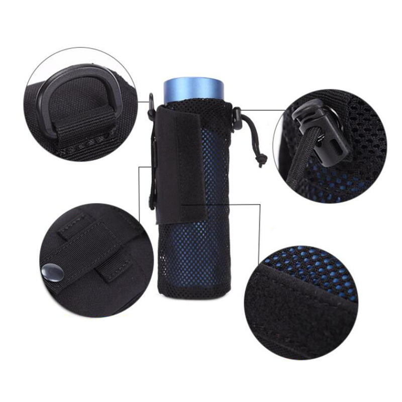 Outdoor Cycling Water Bottle Pouch Tactical Molle Holder Storage Bag Foldable Mesh Water Bottle Sleeve Bag for Backpack