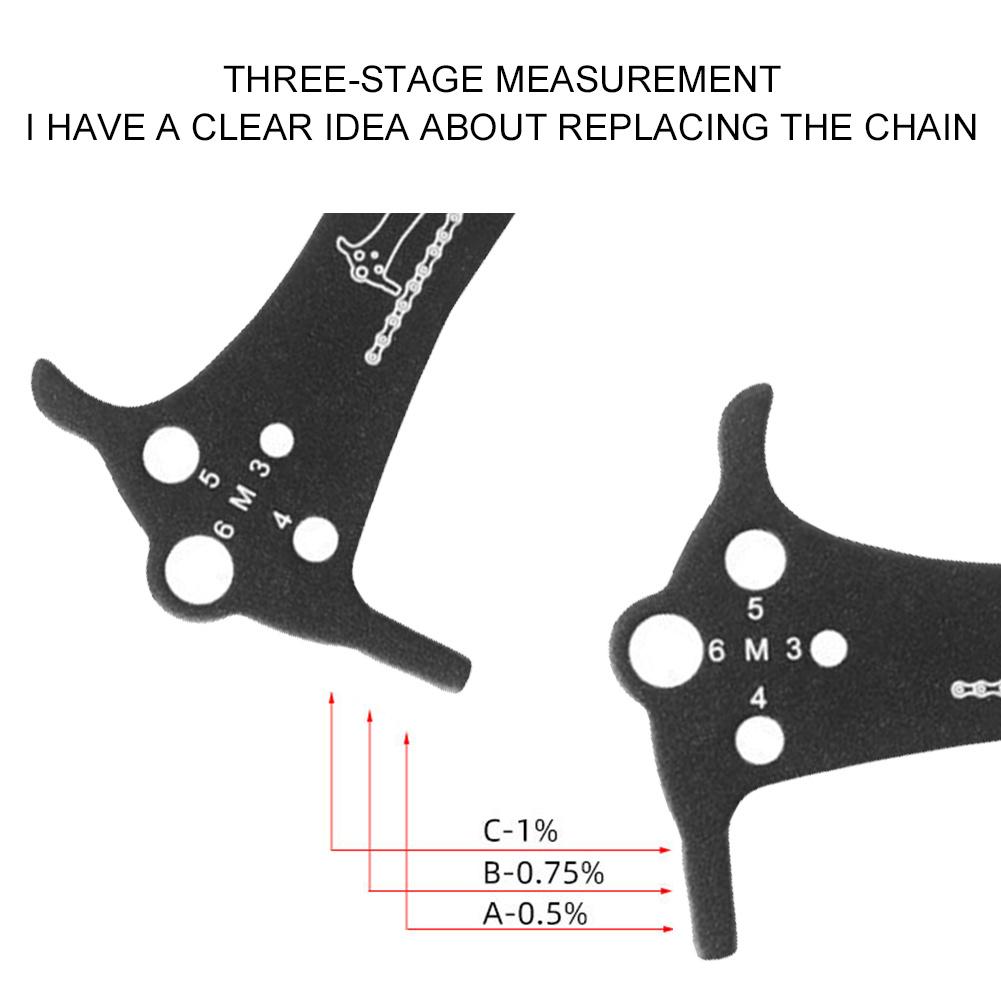 2pcs MTB Road Bike Chains Gauge Bicycle Chain Wear Indicator Checker Screw Diameter Measurement Ruler Cycling Repair Tool Calipe