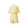 Puma Solid Color Short Sleeve Shirt Straight Leg Shorts Jumpsuit Women Jumpsuit Light-Straw-Yellow 620632-42