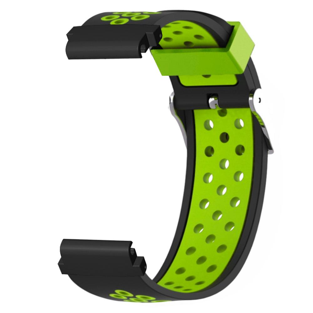

For Huami Amazfit Falcon/Garmin Fenix 7/6/5 Dual Color Watch Band Silicone Strap with 22mm PC Connector Black Green