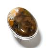 Honey Dendritic Gemstone Handmade 925 Sterling Silver Jewelry Ring Size 8 Q7O65
