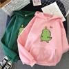 Harajuku Hoodie Kawaii Dinosaur Print 2020 Winter Clothes Women Loose Oversized Sweatshirt Warm Trend Casual Graphic Korean Top