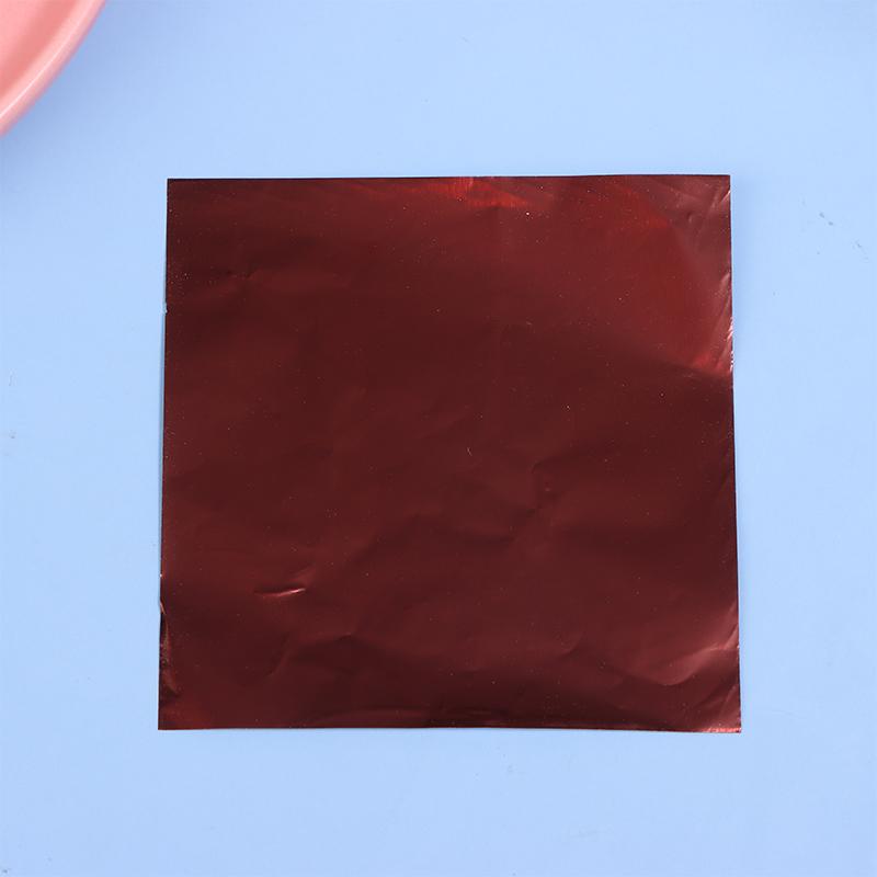 100 Bucăți 8x8Cm Multicolor Folie de Aluminiu Bomboane Ciocolată Biscuiți Cutie Hârtie de Împachetat DIY Metalic Lucios Cadou Hârtie Folie de Staniol Ambalaj