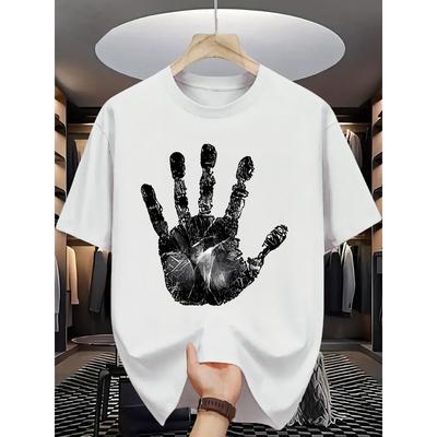 Neues Sommer-Herren-Freizeit-T-Shirt mit Stretch, Rundhalsausschnitt, Locker und Vielseitig, mit Trendigen Druckmustern
