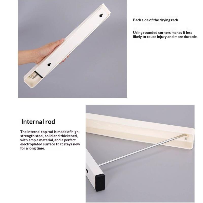 Folding Clothes Hanger Space Saving Clothes Rack Invisible Clothes Storage Hanging Rack For Laundry Room Bathroom