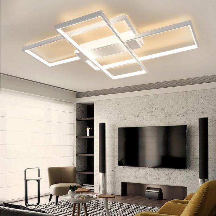 Plafonnier LED - NETTLIFE - 100 cm - 88 W - Dimmable télécommande - Blanc chaud 3000K