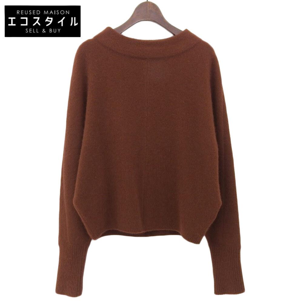 DES PRES DES PRÉS Wool Blue Fox Build Neck Pullover Top Women's Brown S Tops S BrownUsed