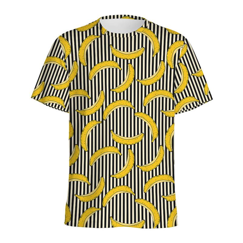 Aloha Banana 3d Printed T-shirt For Men Fashion Casual Short Sleeve Tops Summer Fruits Graphic Tees Kids Y2k Cartoon T Shirts