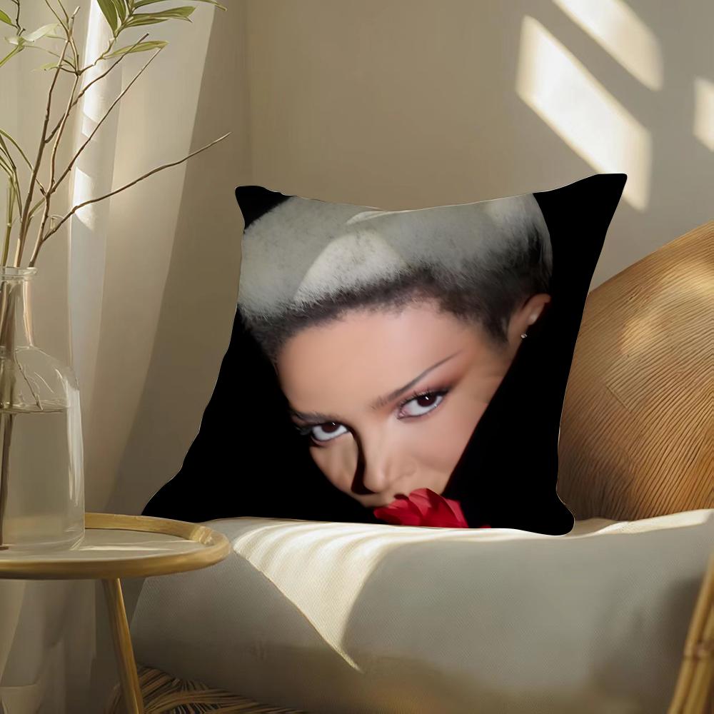 Doja Cat Pillow Case Silky Elegant Comfort Sofa Bed Invisible Zipper