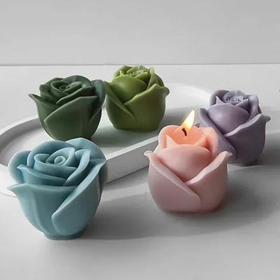1 Stück Rosenblüten Silikon Kerzenformen 3D Pfingstrose Blume Gips Seifenherstellung DIY Schokoladenkuchen Backform Valentinstag Geschenk