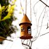 House-Shaped Candle Holder Rusted Lantern Outdoor for Garden, Patio