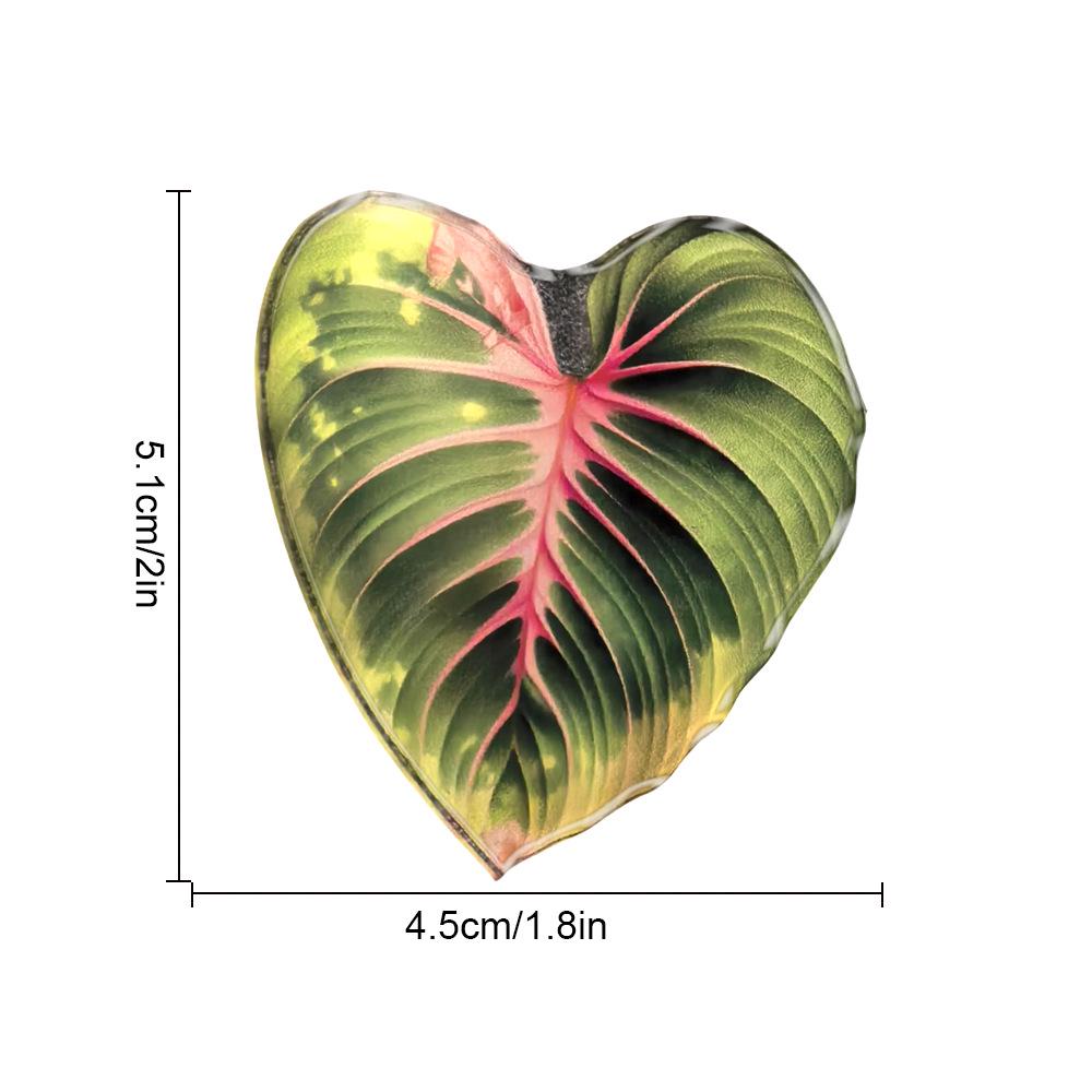 Creative Acrylic Tropical Plant Magnetic Fridge Sticker - Simulation Leaf Design