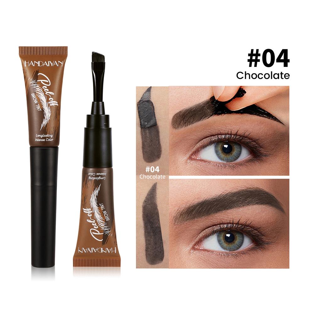 Afscheurbare Wenkbrauwgel en Borstel Gecombineerd Langdurig Intens Zweetbestendig Semi-permanent Peeling Wenkbrauwkleur Oogmake-up beige