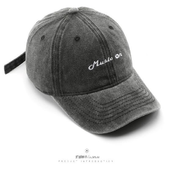 Men's washed letter embroidered baseball cap, suitable for outdoor activities, providing sun protection and shade