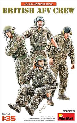 MiniArt 1/35 British Tank Crew Set (4 Figures) Plastic Model Kit MA37059