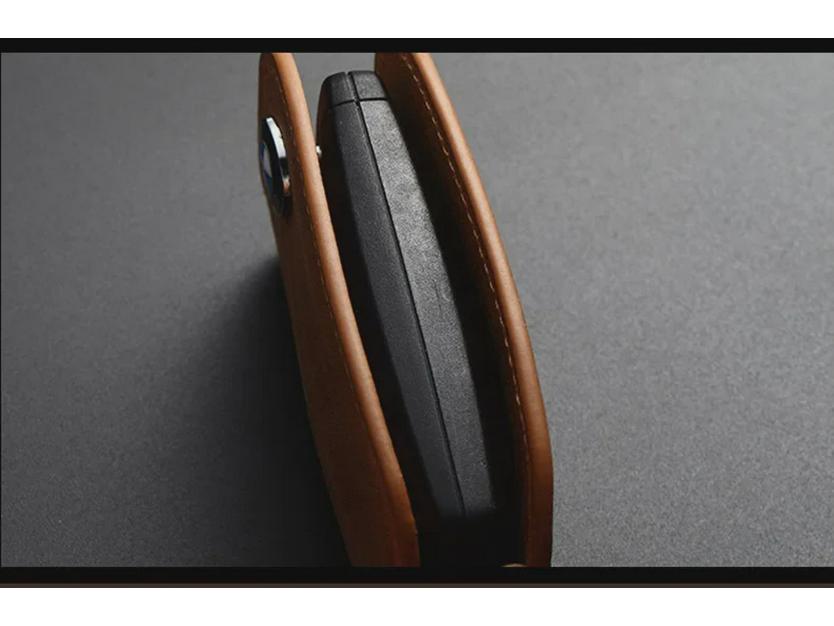 Genuine Leather Key Cover for BMW & Mercedes-Benz - Oil Wax Cowhide Protective Case