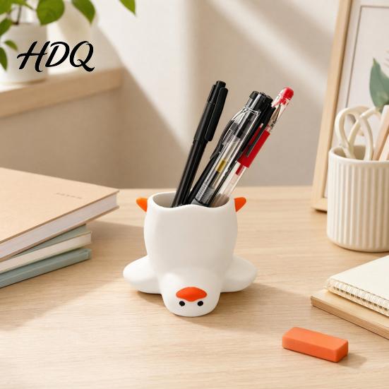 3D Printed Pen Holder Upside Down Duck Holder Desk Organizer Funny Creative