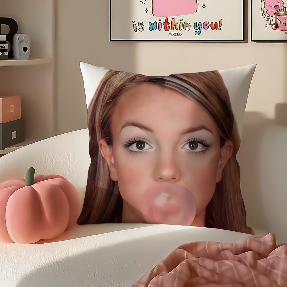 Singer BBritneyS Spears Cushion Cover Pillowcase Short Plush Invisible zipper Room Sofa Cushion Cover