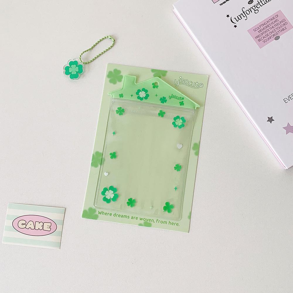 INS Transparent Small House Shaped PVC Badge Holder Doll Storage Bag Candy Bags Photocard Holder Cartoon Bag Pendant Card Holder
