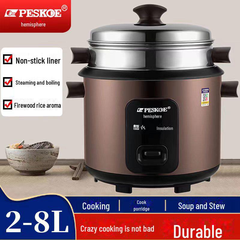 Hemisphere Old-Fashioned Mechanical Rice Cooker with Non-Stick Aluminum Inner Pot