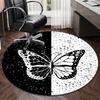 Schmetterlingsgarten Fantasy runder Teppich Stuhlpolster Runder Eingangsteppich, Weiche runde Teppiche für Wohnzimmer, Schlafzimmer, Kreis Teppich Dekor Geschenke