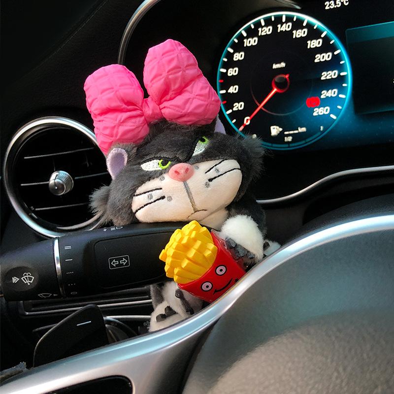 Niedliche Plüschkätzchen Autoanhänger Autoinnenraum Einfache Installation Dekorative Verzierungen Plüschtiere Personalisierter Autoinnenraum