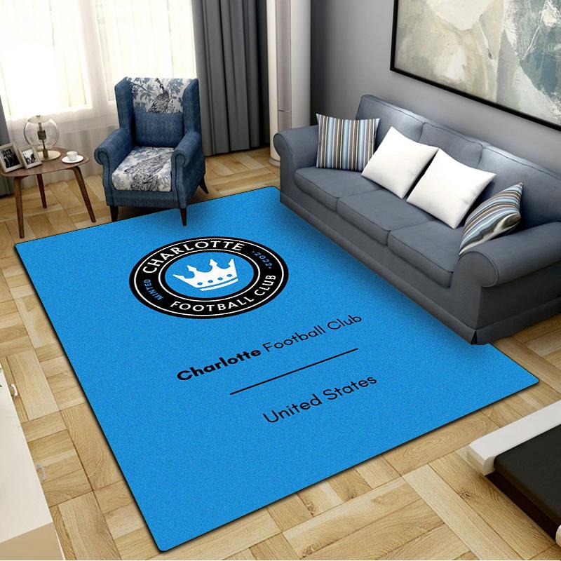 Charlotte FC Teppich für Wohnzimmer Schlafzimmer Zuhause Sofadekoration, Kinderspiel Rutschfeste Bodenmatte