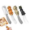 Käsemesser 4 Stück Halloween Marmeladenmesser Ergonomisch Kürbis Katze Geist Schädel Streicher für Toast Sandwich Marmelade Sahne