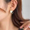 Pearl New Pearl Earrings Cold Wind Irregular Geometric Hollow Earrings Stud Earrings